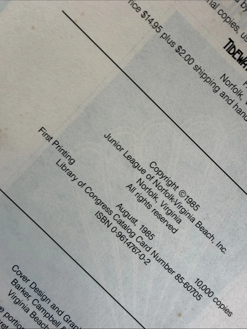 Tidewater on the Half Shell Cookbook - The Junior League of Virginia Beach